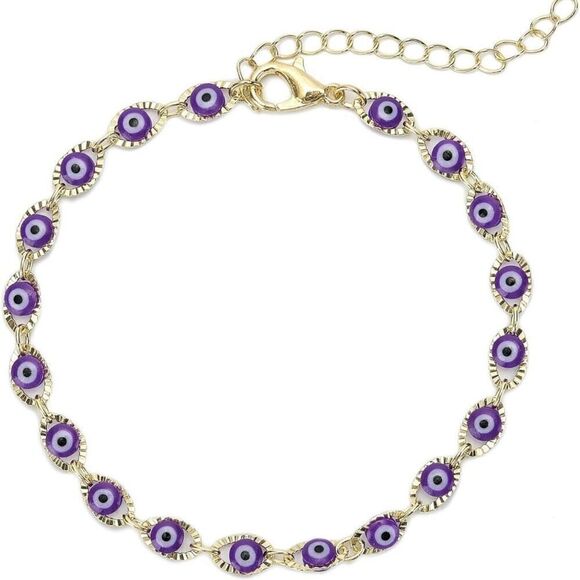 New Evil Eye Adjustable Bracelet Kabbalah Protection Amulet Anklet Jewelry - Picture 1 of 4